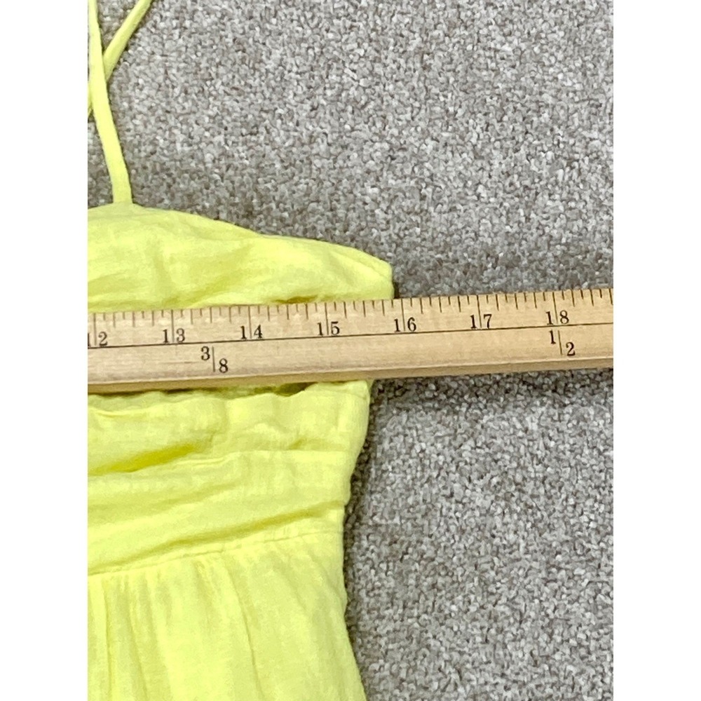 Banana Republic Linen Tiered Maxi Dress Womens 4 Yellow Smocked Resortwear Chic - Picture 8 of 11